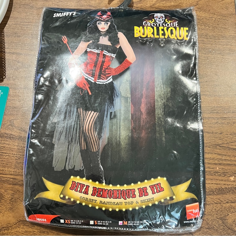Smiffys Sexy Demonic Diva Grotesque Burlesque Costume Cosplay Halloween Sz 10-12